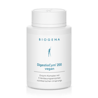 Biogena, DigestioCym® 200 vegan, Sticlă, alb, Complex enzimatic cu 5 enzime digestive de origine non-animală