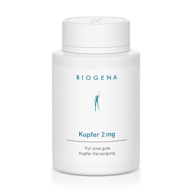 Biogena, Kupfer 2 mg, Sticlă, alb, Pentru un bun aport de cupru