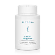 Biogena, Kupfer-bisglycinat, Sticlă, alb, 2 mg de cupru într-un compus organic, bine biodisponibil