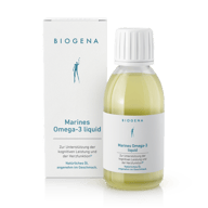 Biogena, Marines Omega-3 liquid, Sticlă, alb, Pentru susținerea performanței cognitive și a funcției inimii® Ulei natural, cu gust plăcut.