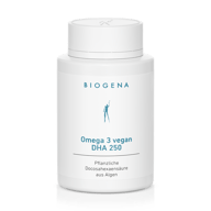 Biogena, Omega 3 vegan DHA 250, Sticlă, alb, Acid docosahexaenoic de origine vegetală din alge
