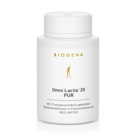 Biogena, Omni Lactis® 20 PUR, Sticlă, alb, Cu 10 tulpini bacteriene testate științific în dozaj premium FĂRĂ INULINĂ