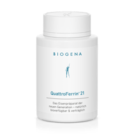 Biogena, QuattroFerrin® 21, Sticlă, alb, Preparatul de fier al noii generații – natural biodisponibil & bine tolerat