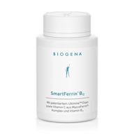 Biogena, SmartFerrin® B12, Sticlă, alb, Cu fier Ultimine™ patentat, precum și vitamina C din complexul MyccoFerrin® și vitamina B12