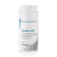 Biogena, Zeolith 500, Sticlă, alb, Pentru susținerea legării și eliminării metalelor grele* din organism *Plumb, mercur, crom, cadmiu, aluminiu și nichel