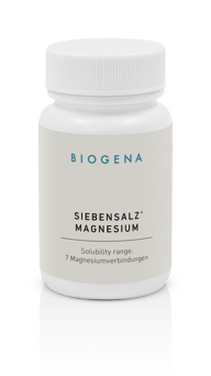 Biogena, SIEBENSALZ® MAGNESIUM, Sticlă, alb, Interval de solubilitate. 7 compuși de magneziu