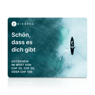 BIOGENA Geschenkkarte, Text Sei davvero speciale, Meer, Boot, schwarzer Hintergrund, Spiegelung