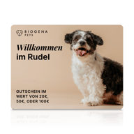 BIOGENA PETS Gift Card, Hund, Text Welcome to the pack, beige Hintergrund