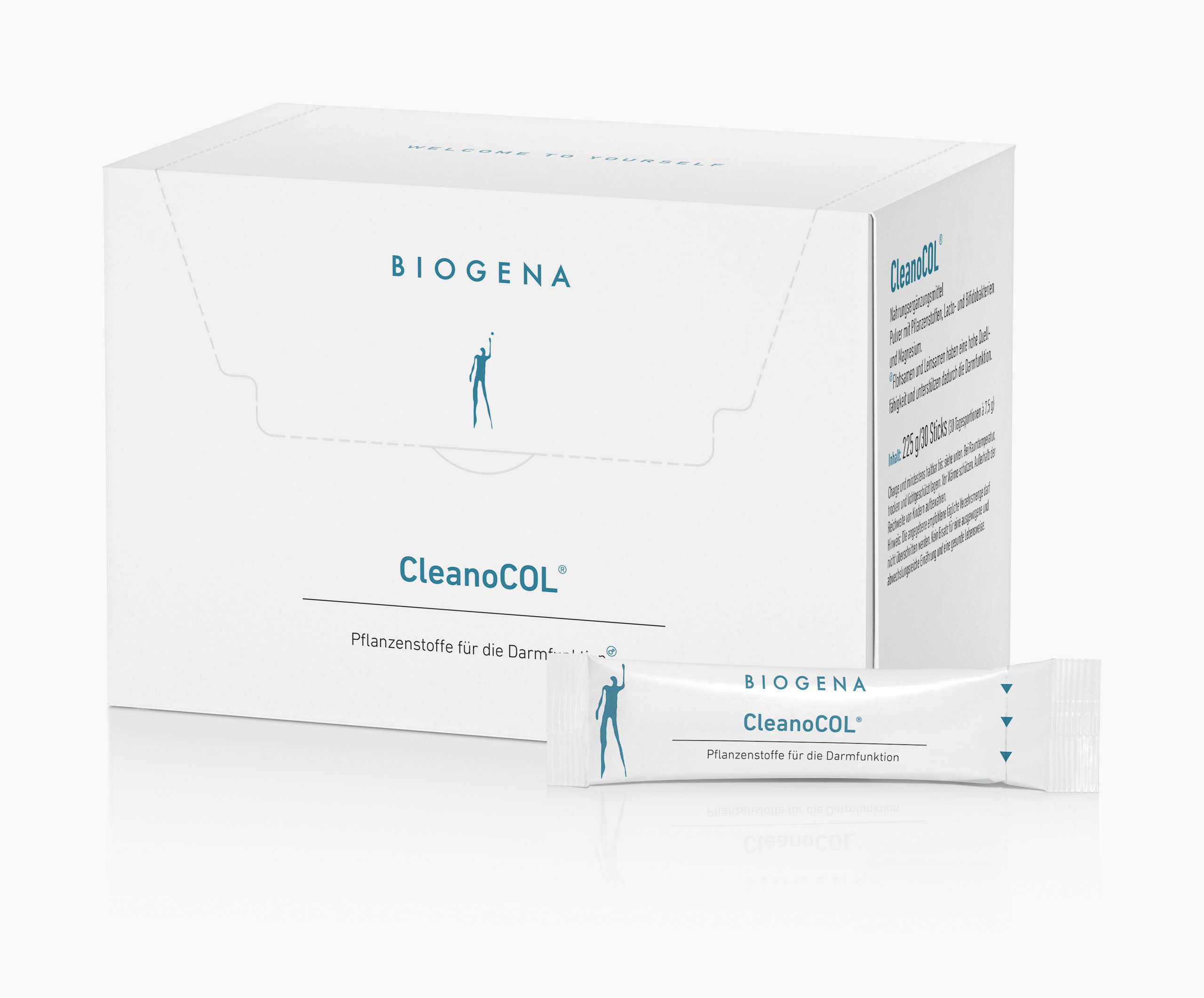 Biogena, CleanoCOL®, Karton, weiß, Pflanzenstoffe für die Darmfunktion