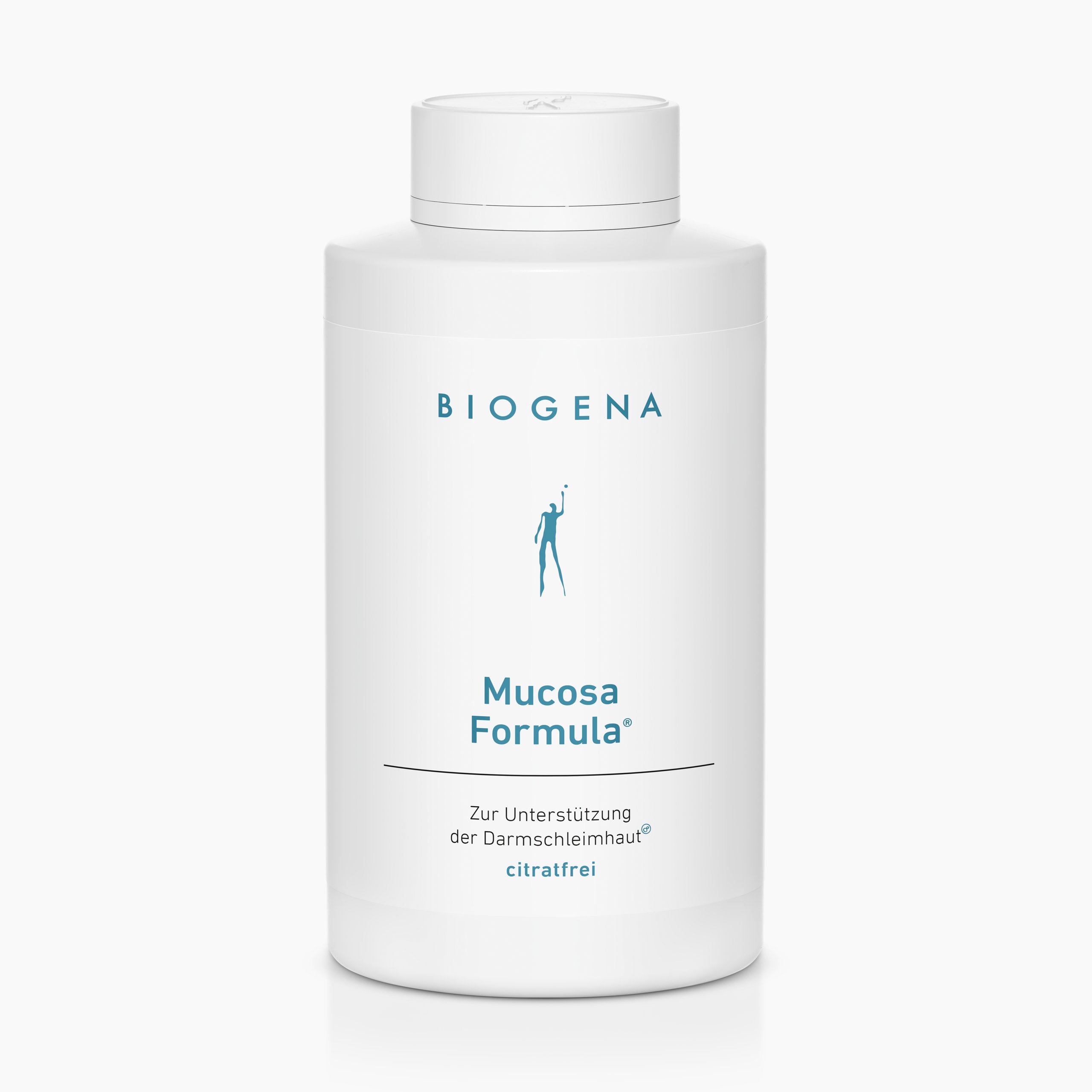 Biogena, Mucosa Formula®, Bouteille, blanc, Pour soutenir la muqueuse intestinale® sans citrate