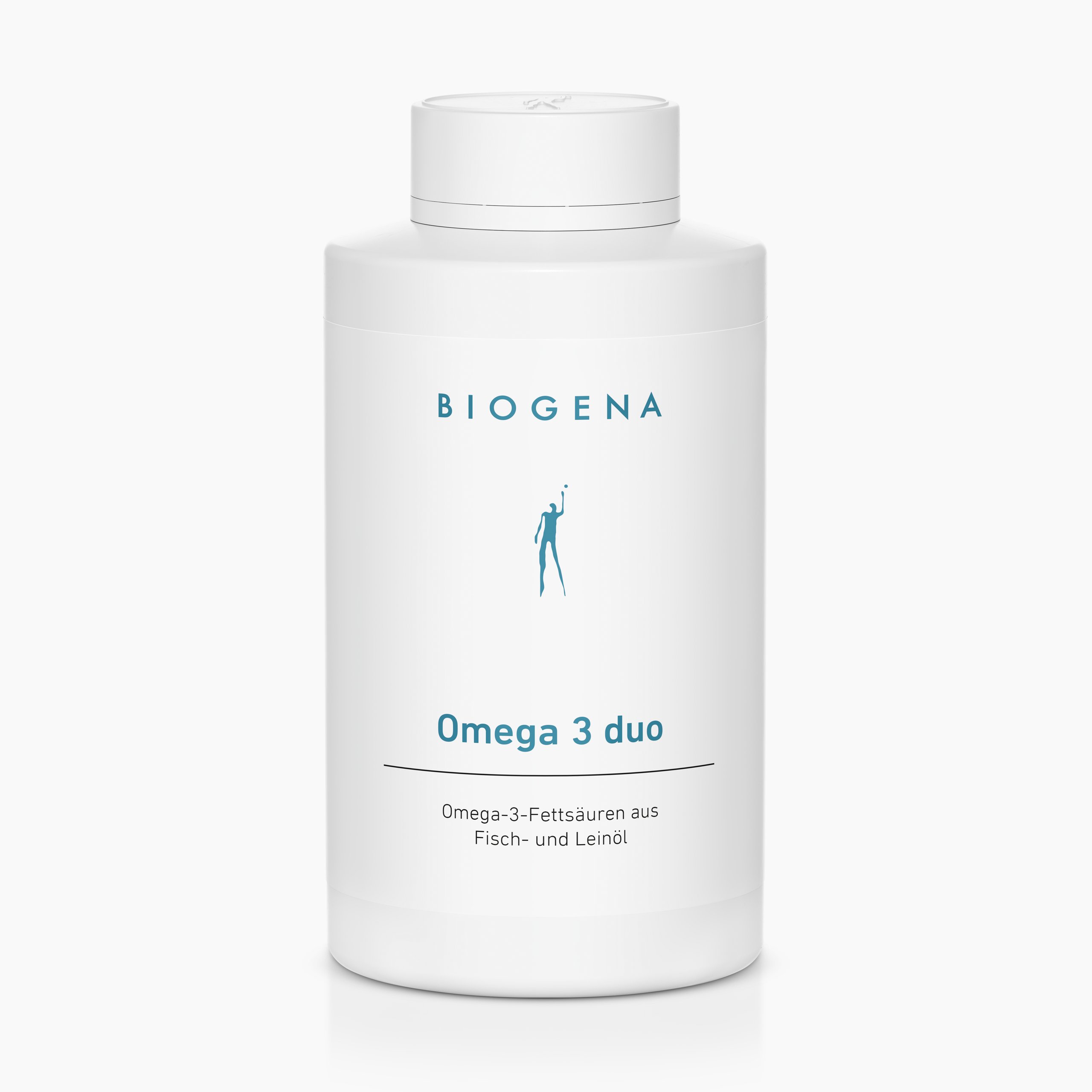 Biogena, Omega 3 duo, Flasche, weiß, Omega-3-Fettsäuren aus Fisch- und Leinöl