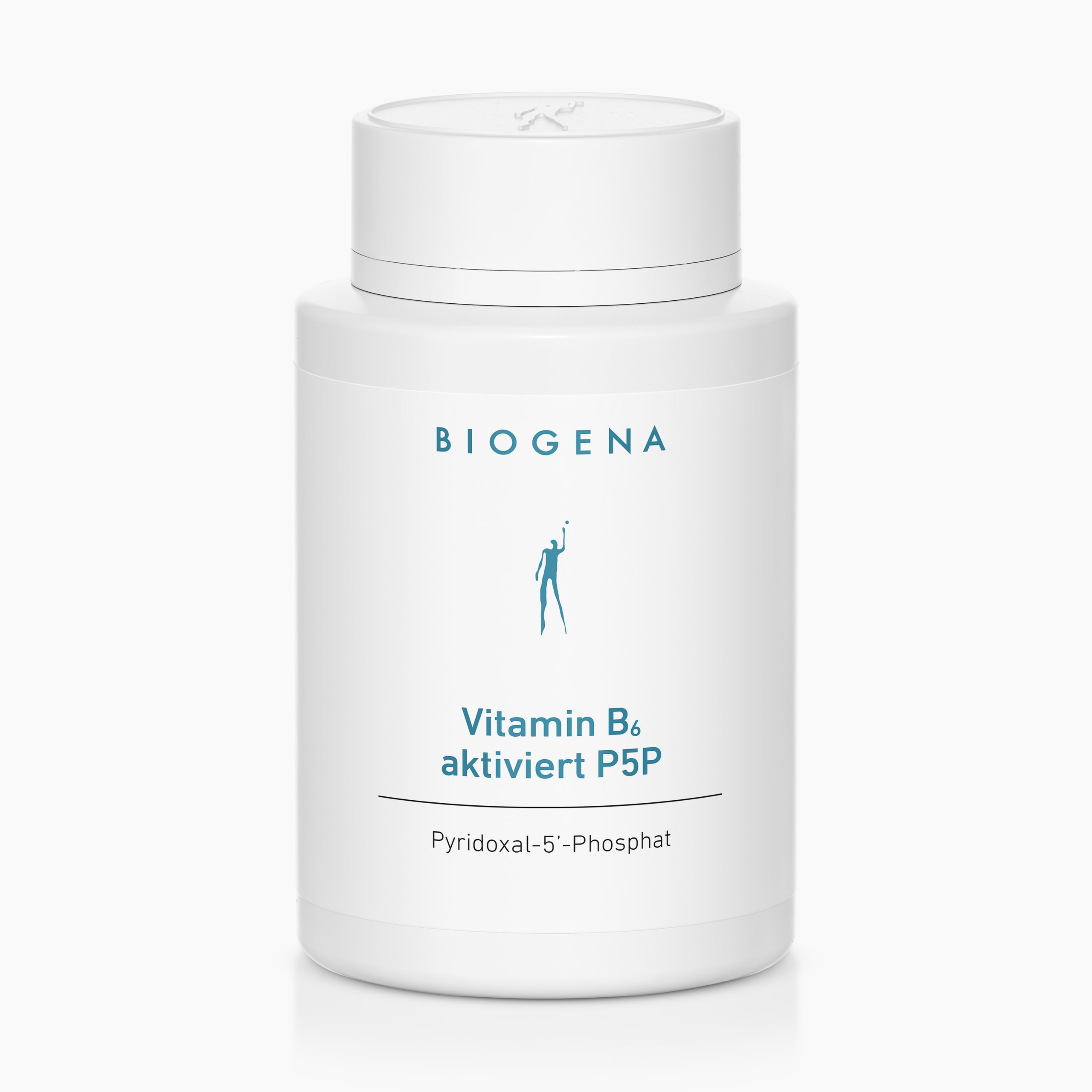 Biogena, Vitamin B₆ aktiviert P5P, Botella, blanco, Pyridoxal-5’-Phosphat