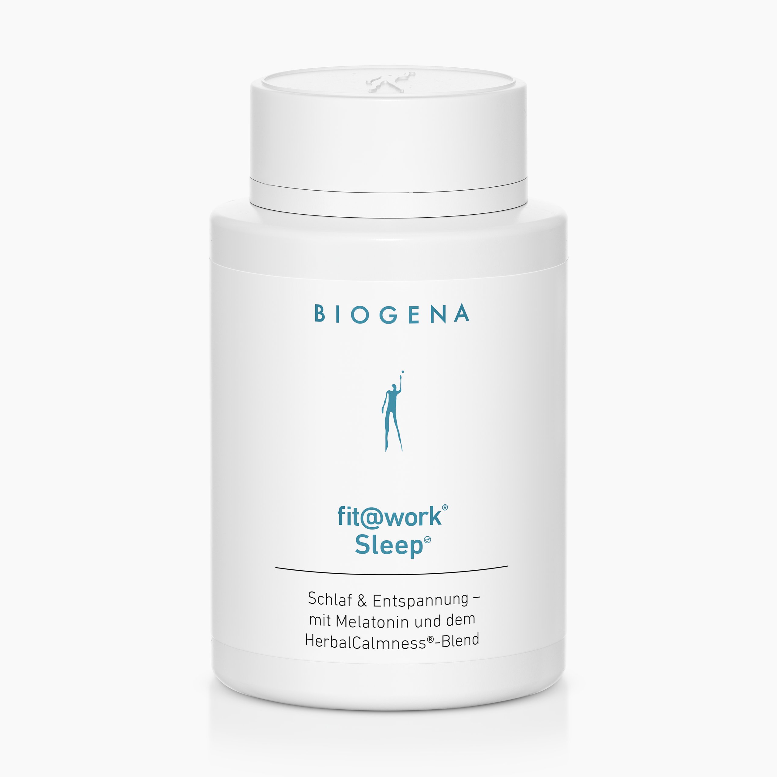 Biogena, fit@work® Sleep®, Flasche, weiß, Schlaf & Entspannung – mit Melatonin und dem HerbalCalmness®-Blend