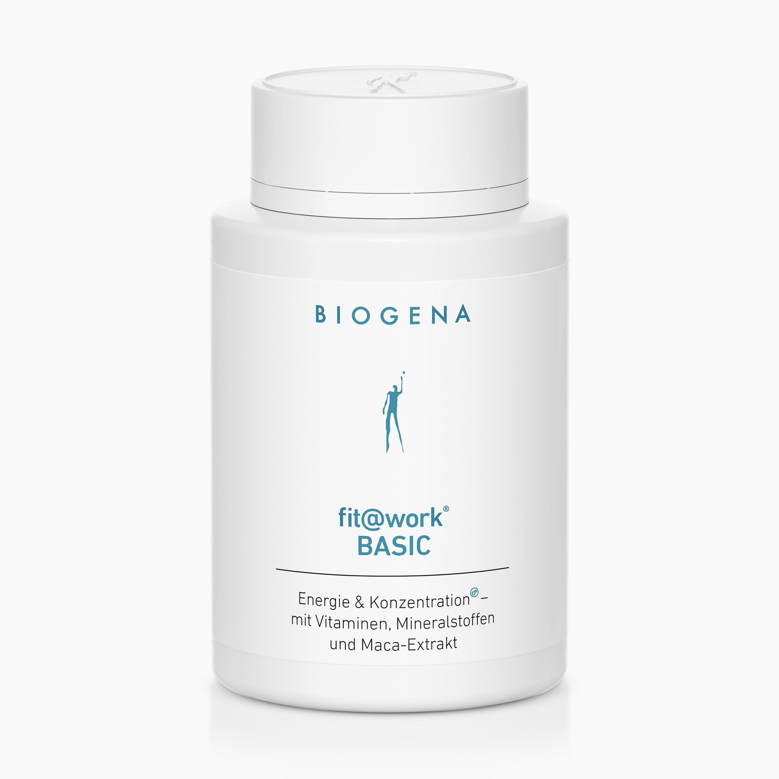 Biogena, fit@work® BASIC, Flasche, weiß, Energie & Konzentration® – mit Vitaminen, Mineralstoffen und Maca-Extrakt