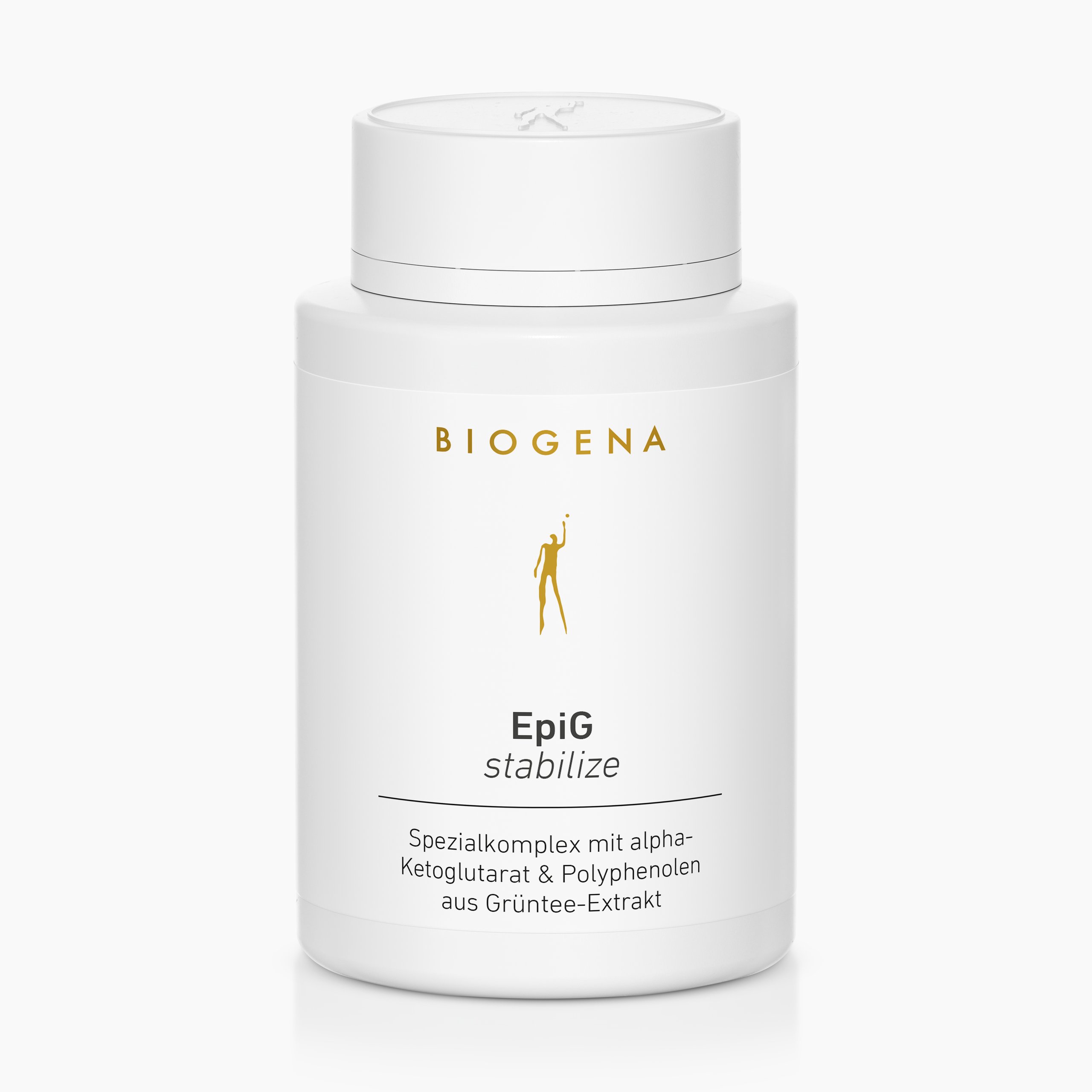 Biogena, EpiG stabilize, Bottle, white, Special complex with alpha-ketoglutarate & polyphenols from green tea extract