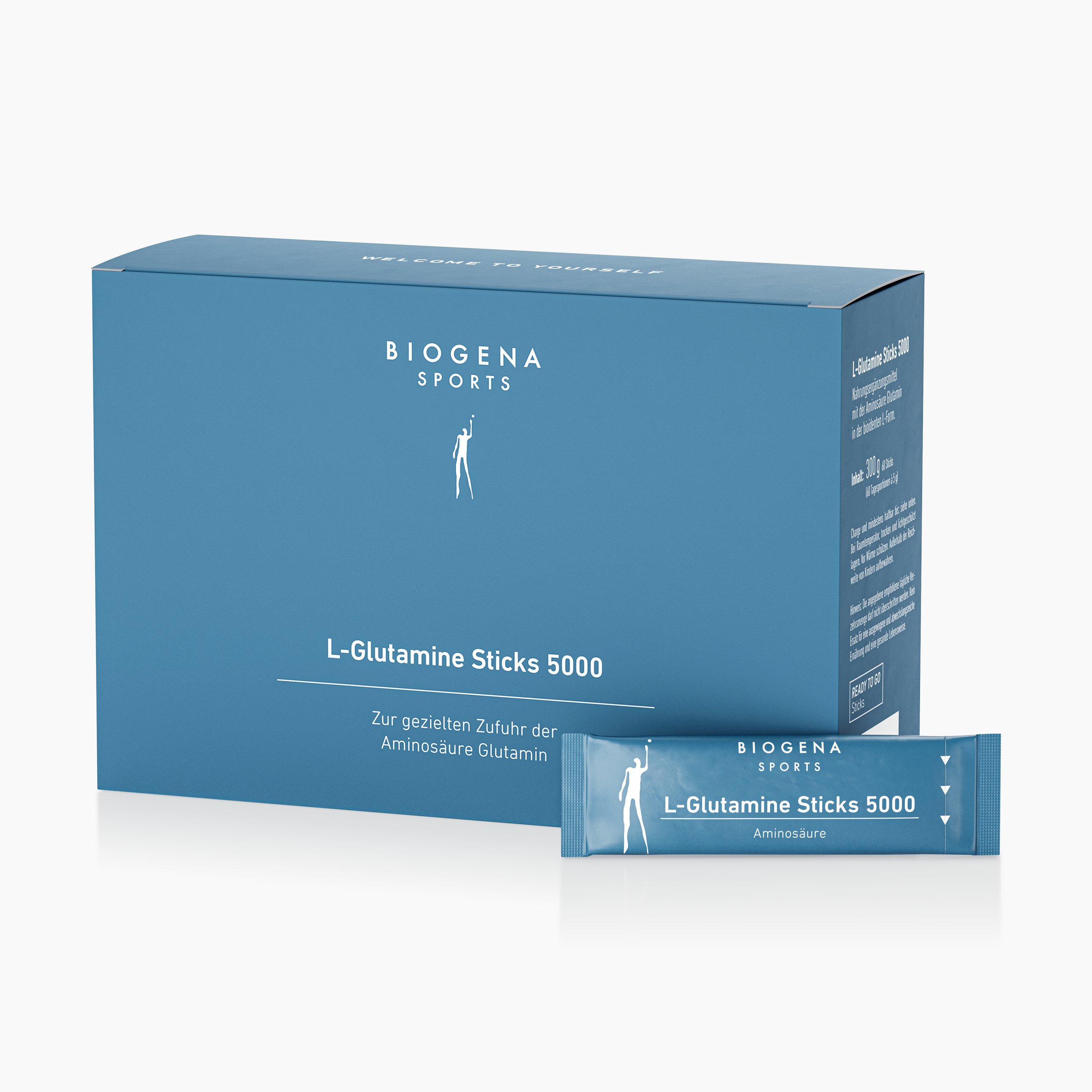 Biogena Sports, L-Glutamine Sticks 5000, Sachet, pétrole, Pour un apport ciblé de l’acide aminé glutamine