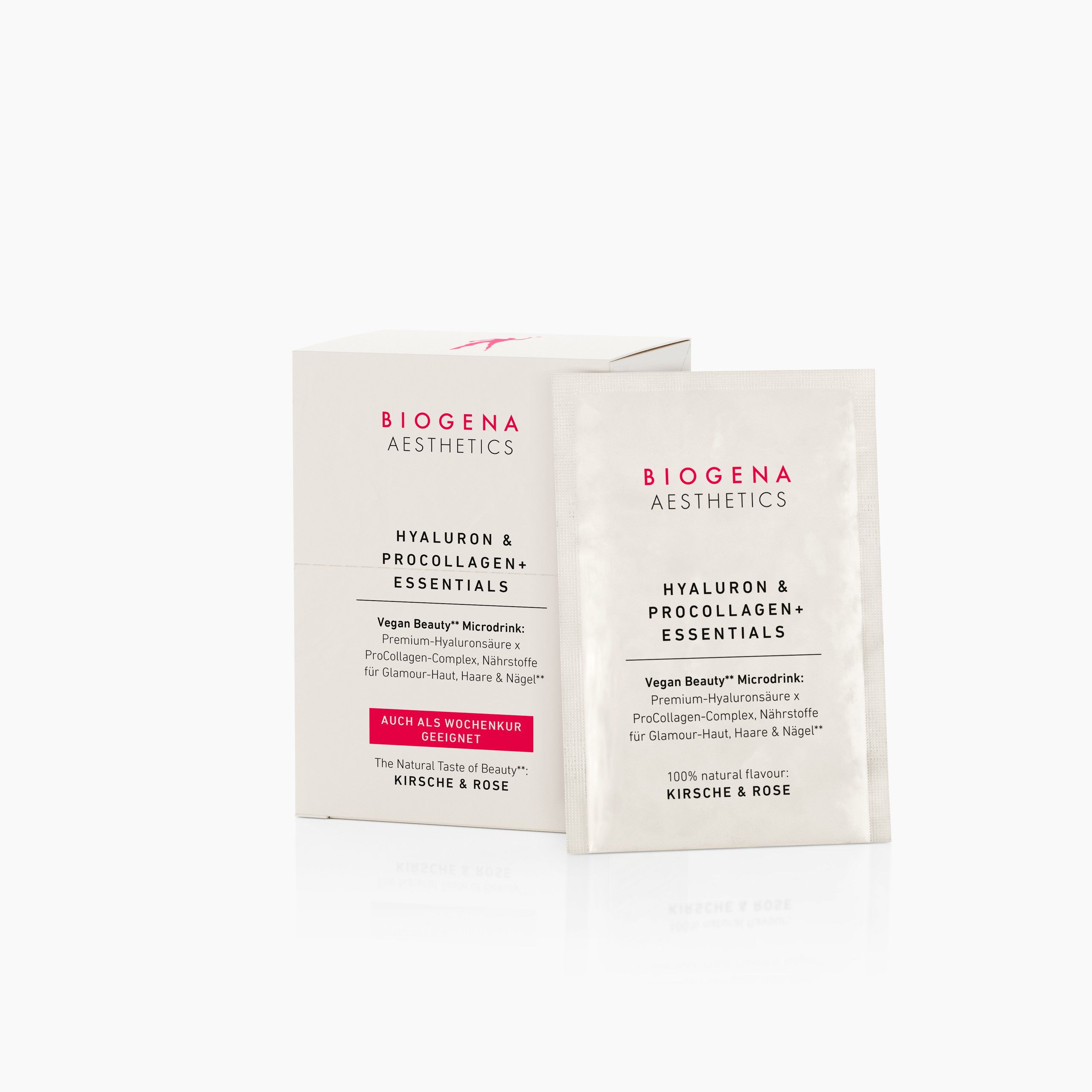 Biogena Aesthetics, HYALURON & PROCOLLAGEN+ ESSENTIALS, Sachet, white, Vegan Beauty** microdrink: