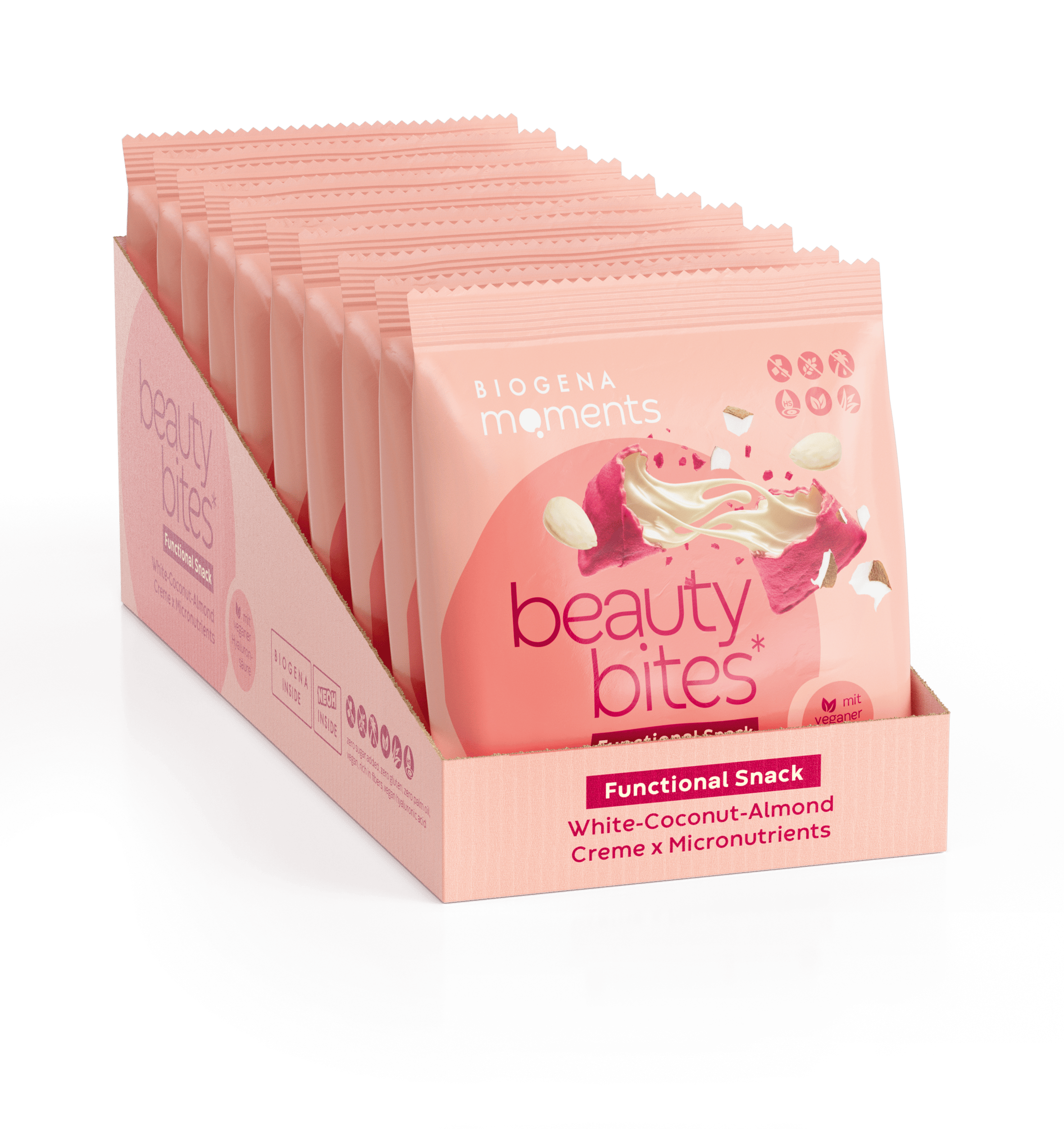 Biogena, beauty bites*, Cutie, magenta, Cremă albă cocos-migdale x micronutrienți