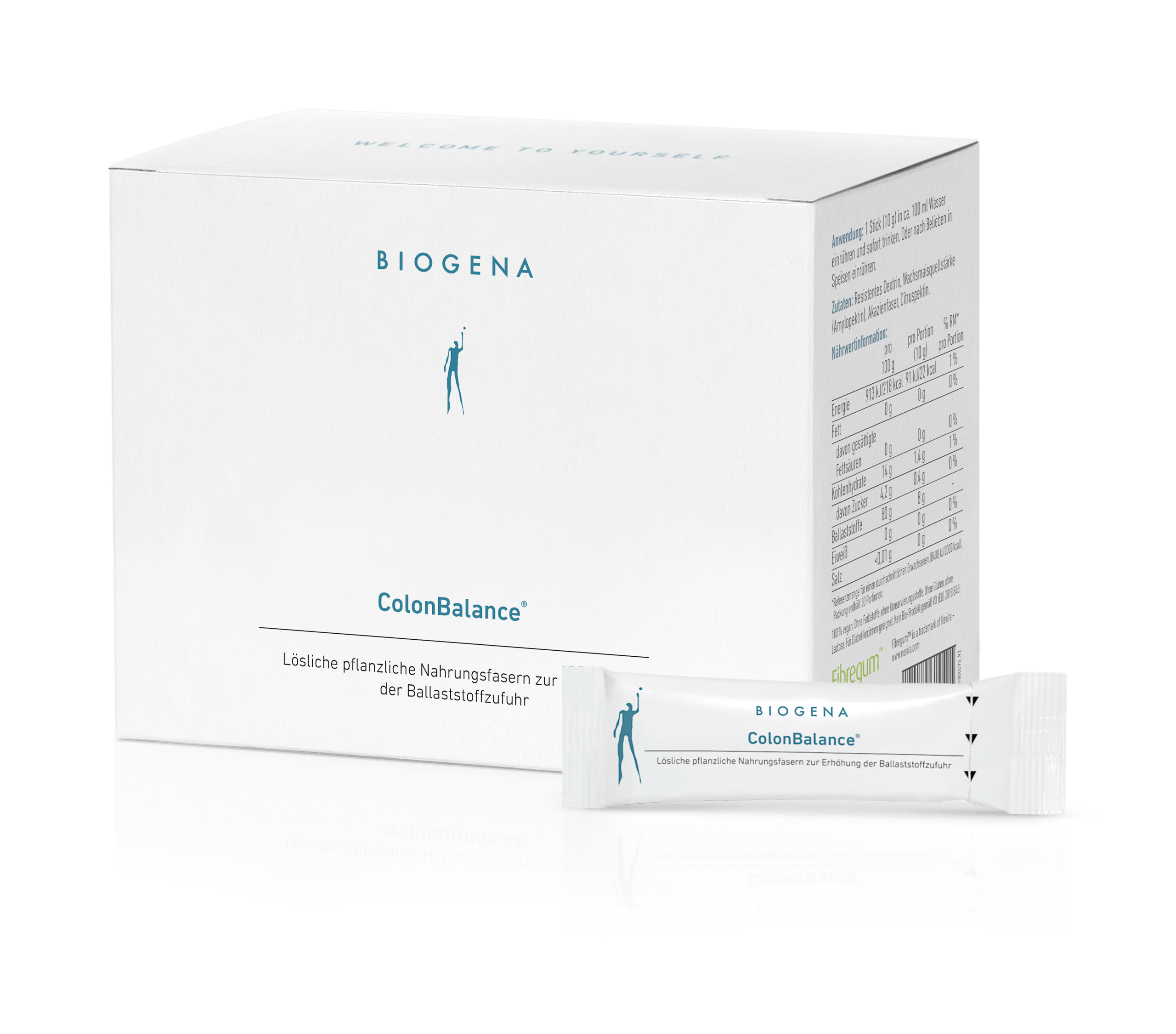 Biogena, ColonBalance®, Cutie, alb, Fibre alimentare vegetale solubile pentru aportul de fibre