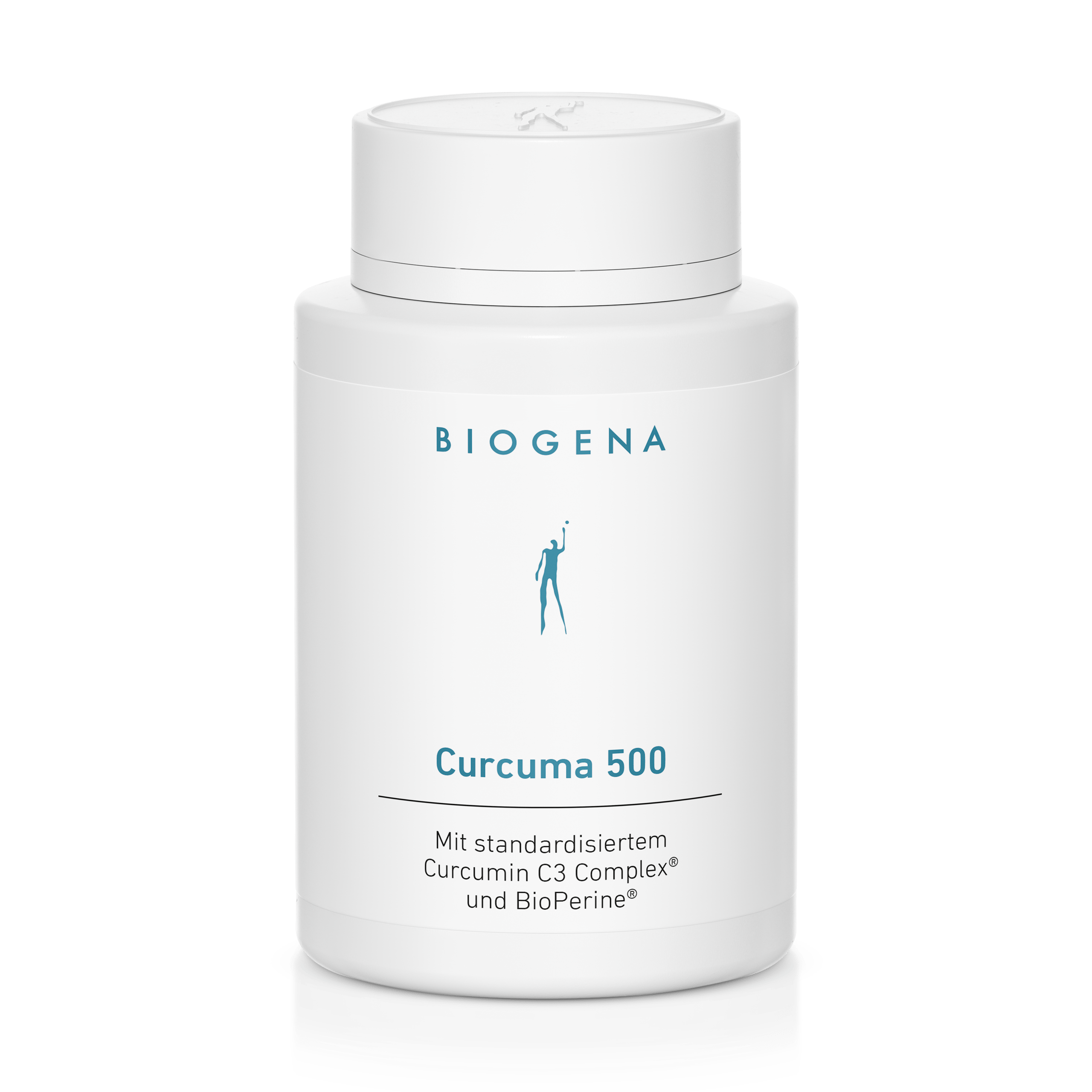 Biogena, Curcuma 500, Sticlă, alb, Cu Curcumin C3 Complex® standardizat și BioPerine®