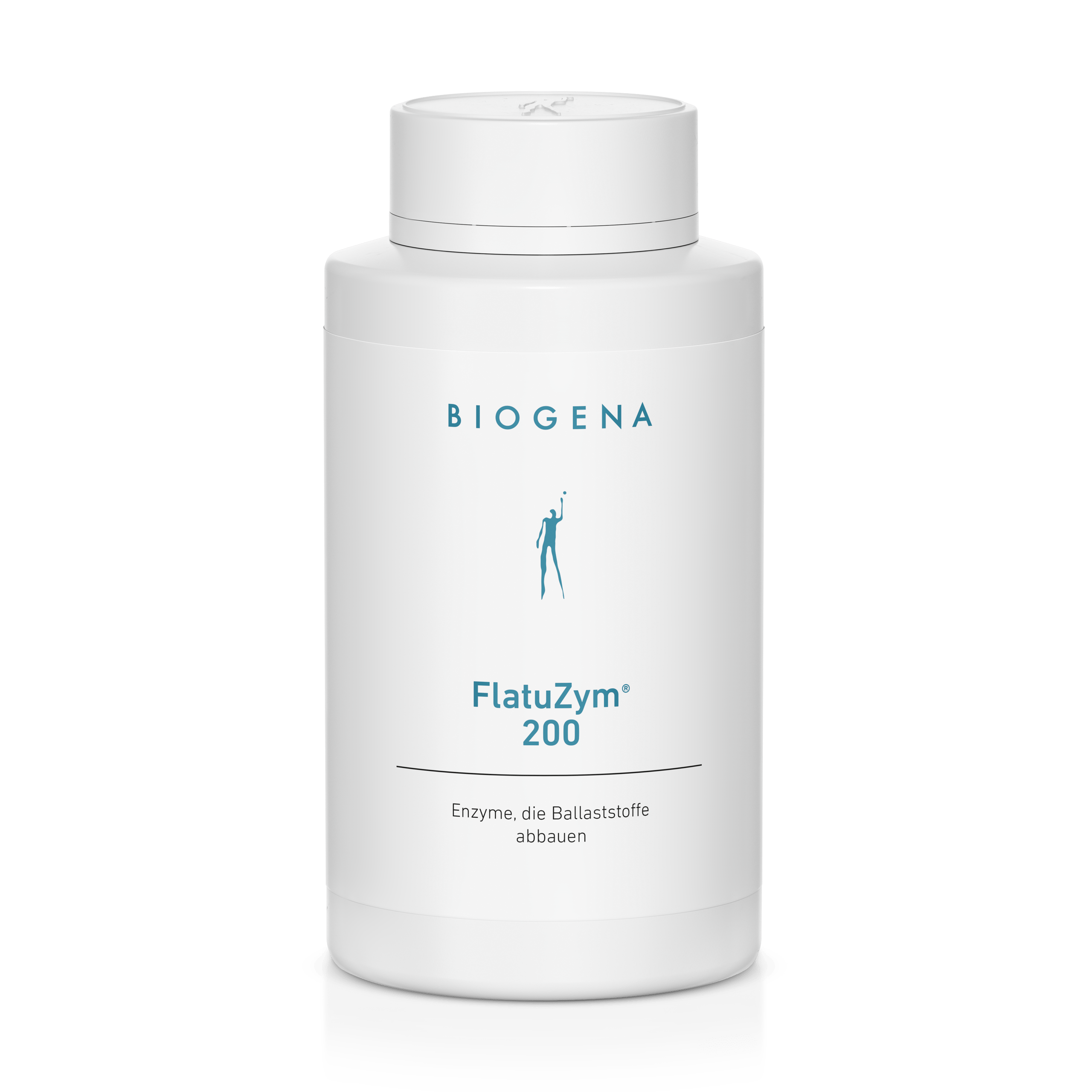 Biogena, FlatuZym® 200, Sticlă, alb, Enzime care descompun fibrele alimentare