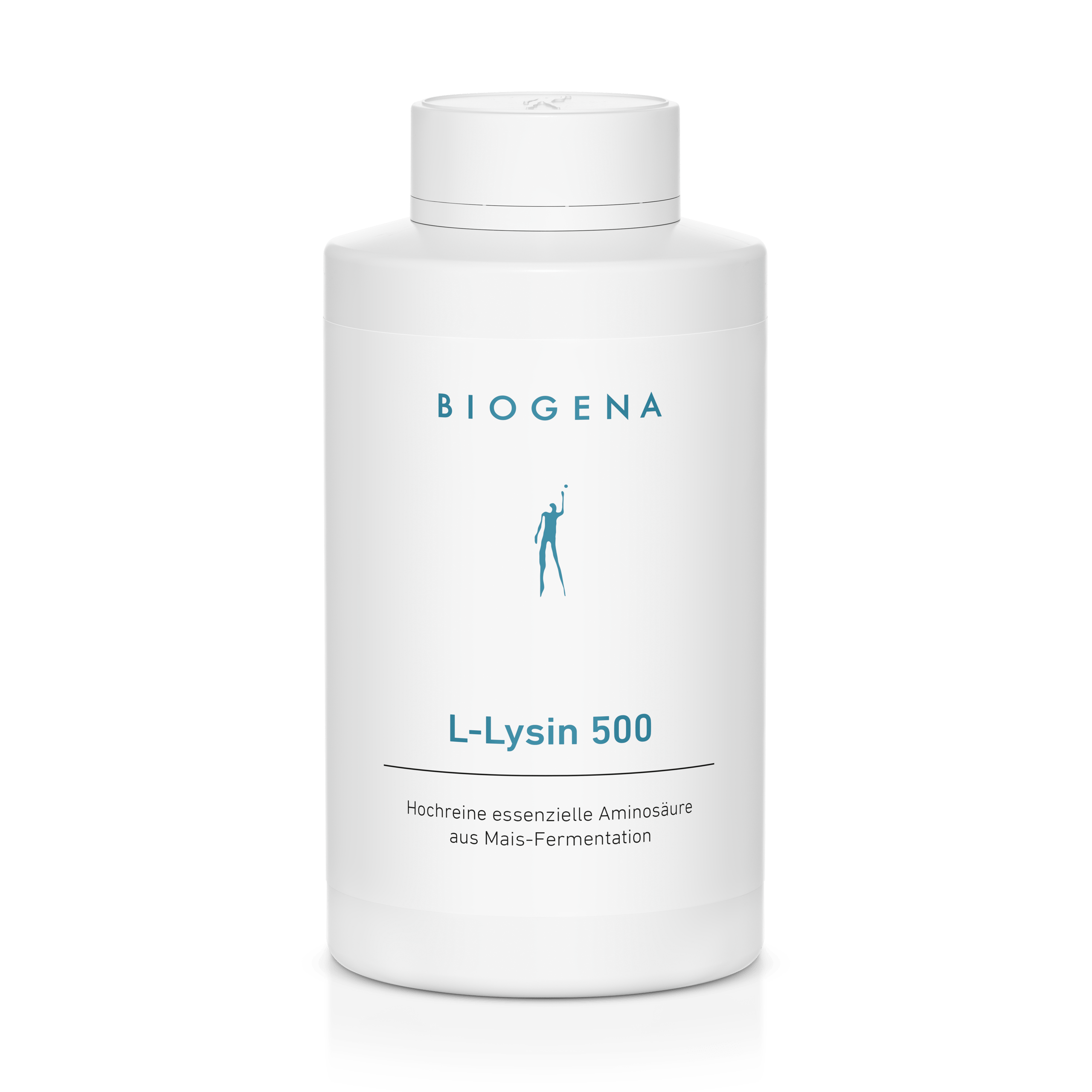 Biogena, L-Lysin 500, Sticlă, alb, Aminoacid esențial de înaltă puritate din fermentarea porumbului
