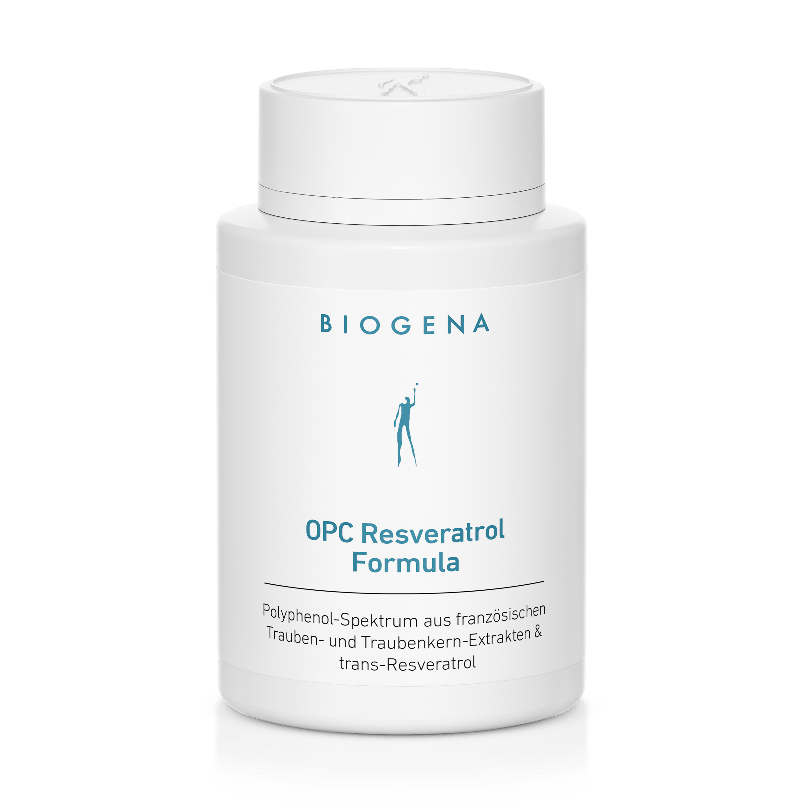 Biogena, OPC Resveratrol Formula, Sticlă, alb, Spectru de polifenoli din extracte franceze de struguri și sâmburi de struguri & trans-resveratrol