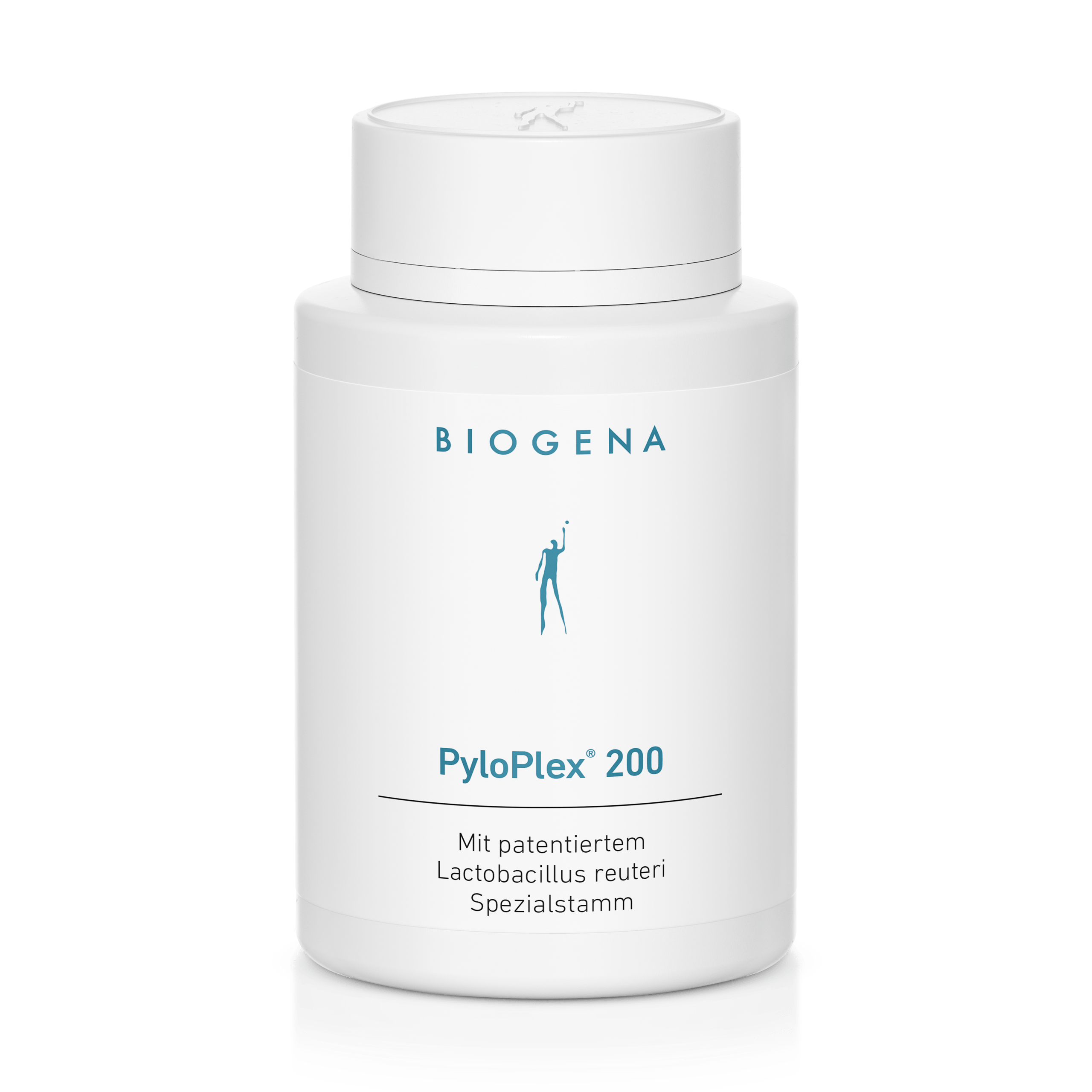 Biogena, PyloPlex® 200, Sticlă, alb, Cu tulpină specială brevetată de Lactobacillus reuteri
