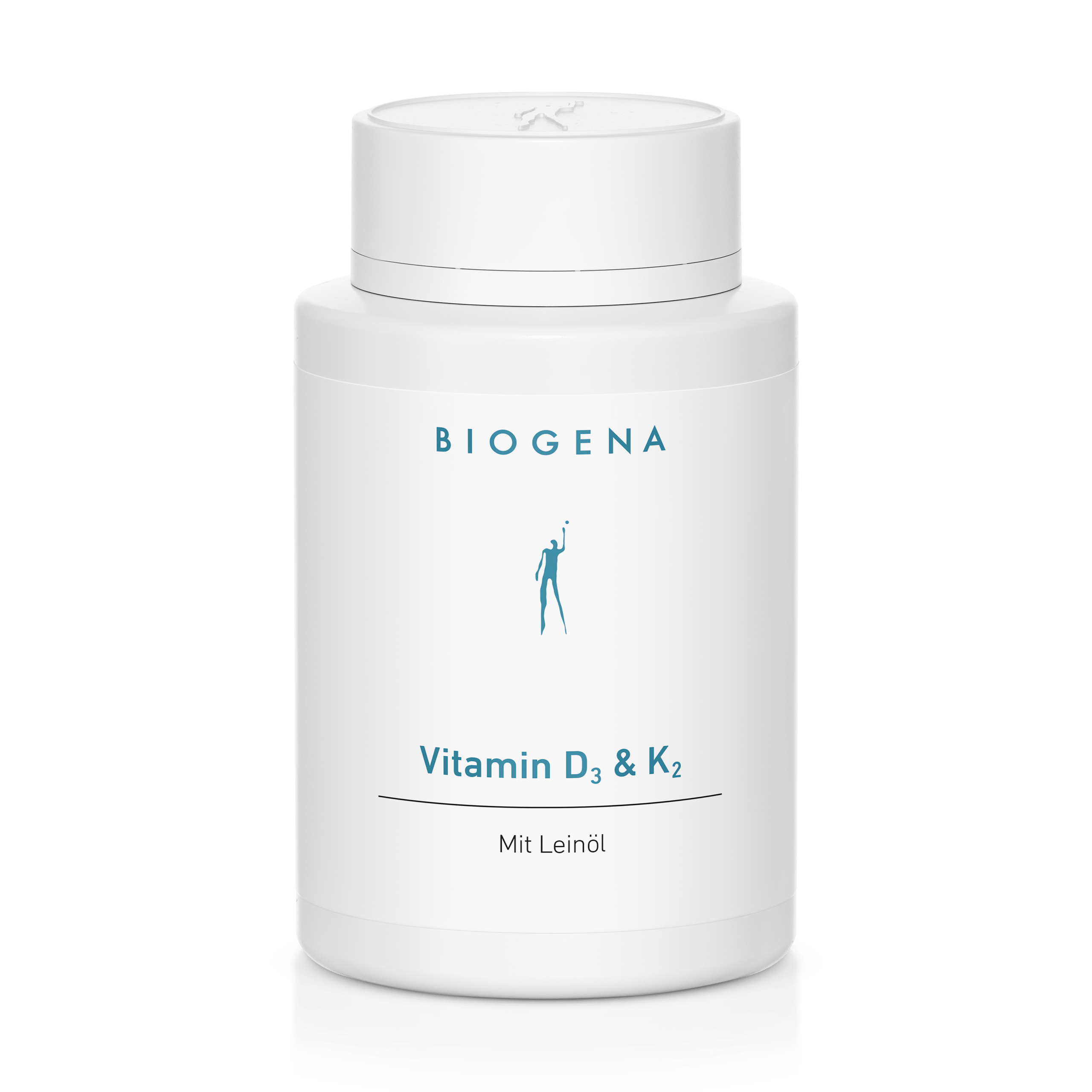 Biogena, Vitamin D₃ & K₂, Sticlă, alb, Cu ulei de in