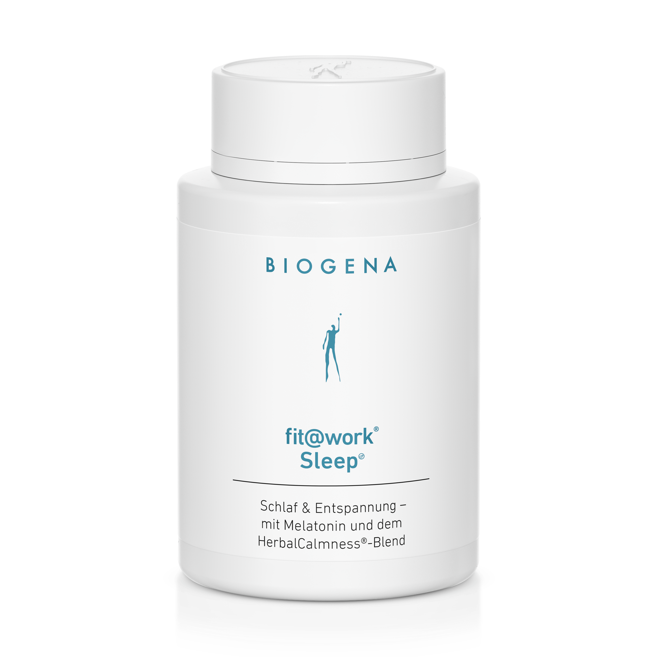 Biogena, fit@work® Sleep®, Flasche, weiß, Schlaf & Entspannung – mit Melatonin und dem HerbalCalmness®-Blend