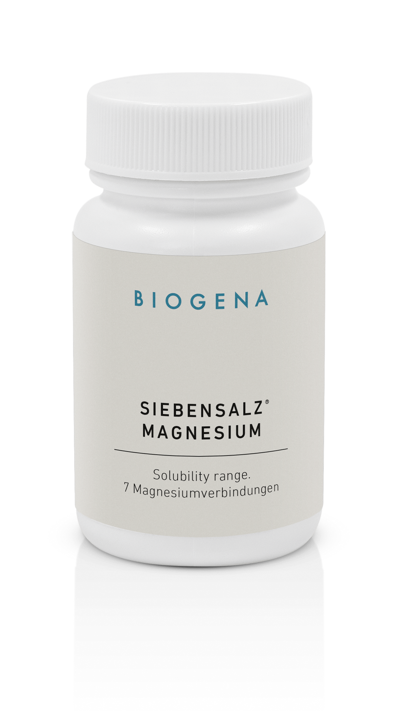 Biogena, SIEBENSALZ® MAGNESIUM, Sticlă, alb, Interval de solubilitate. 7 compuși de magneziu