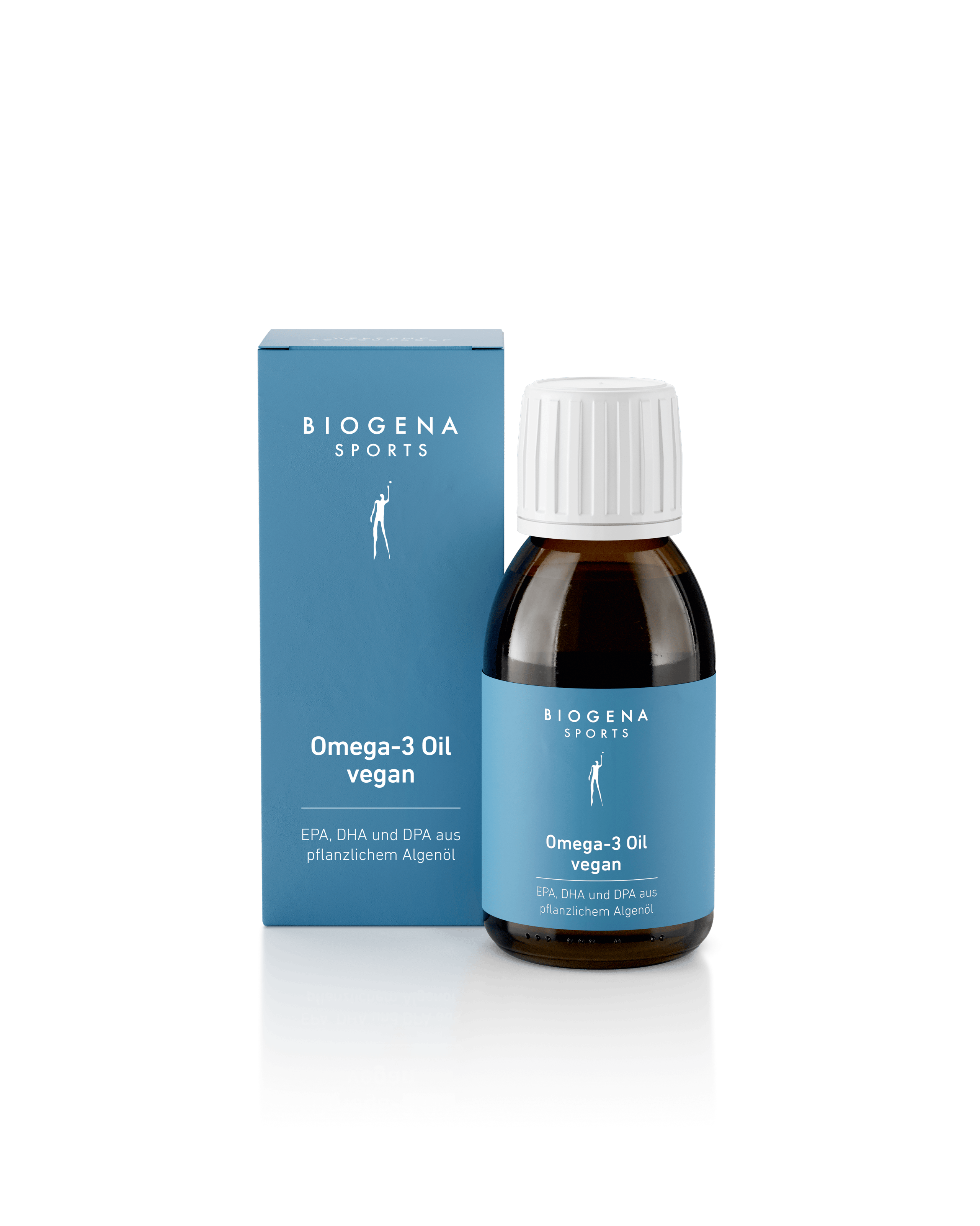 Biogena Sports, Omega-3 Oil vegan, Flasche, petrol, EPA, DHA und DPA aus pflanzlichem Algenöl