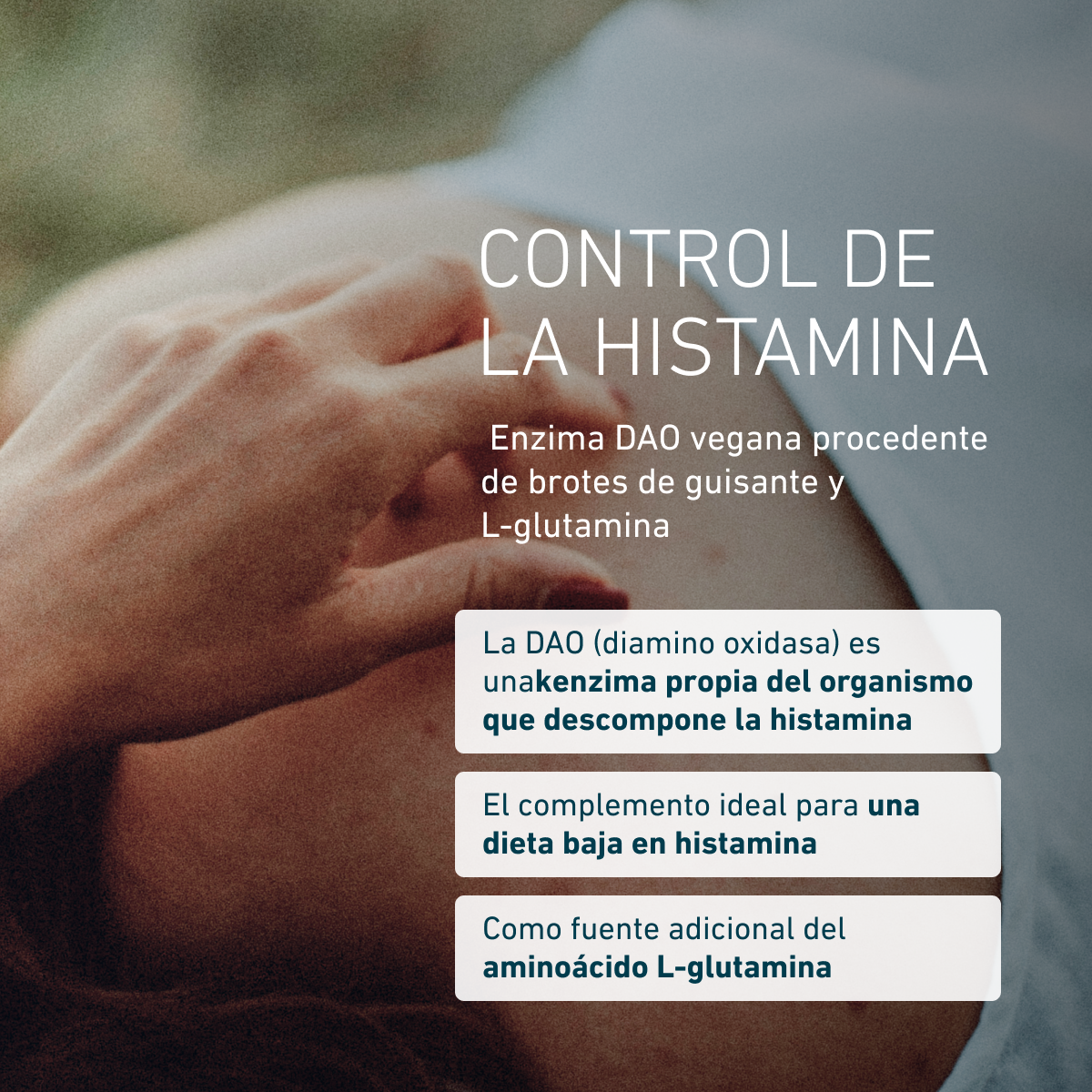 Biogena, DAOZym® vegan, Botella, blanco, Con diaminooxidasa (DAO) de brotes de guisante y L-glutamina