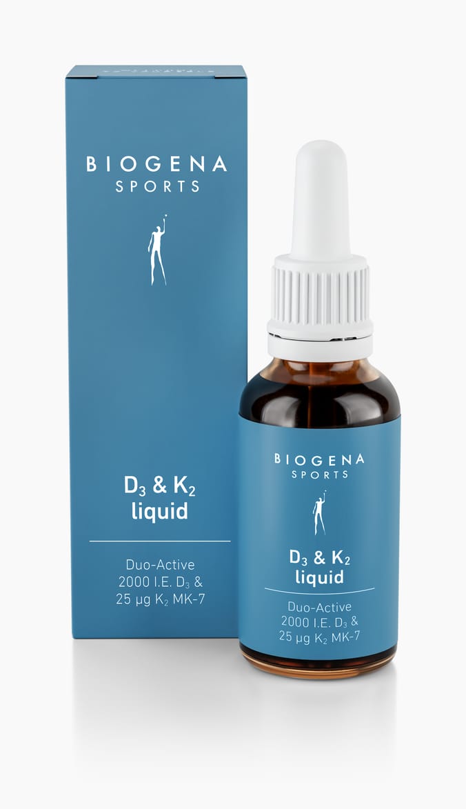 D3 & K2 liquid Biogena Sports, D3 & K2 liquid, Flasche, petrol, Duo-Active 2000 I.E. D3 & 25 µg K2 MK-7