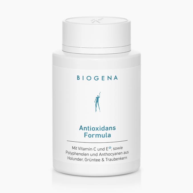 Biogena, Antioxidans Formula, Flasche, weiß, Mit Vitamin C und E®, sowie Polyphenolen und Anthocyanen aus Holunder, Grüntee & Traubenkern