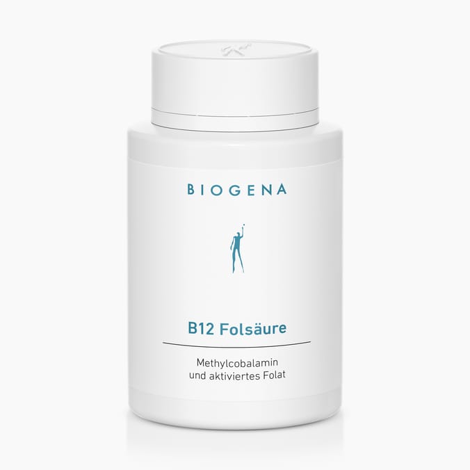 Biogena, B12 Folsäure, Flasche, weiß, Methylcobalamin und aktiviertes Folat