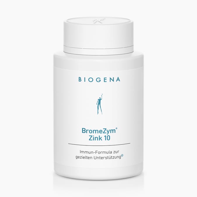 BromeZym® Zinco 10 Biogena, BromeZym® Zink 10, Botella, blanco, Fórmula inmunitaria para apoyo específico®
