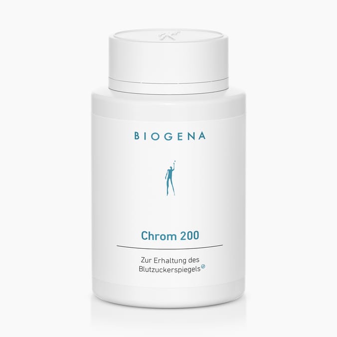 Biogena, Chrom 200, Flasche, weiß, Zur Erhaltung des Blutzuckerspiegels®