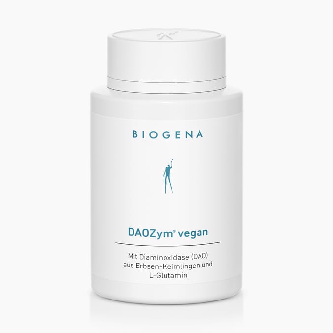 Biogena, DAOZym® vegan, Flasche, weiß, Mit Diaminoxidase (DAO) aus Erbsen-Keimlingen und L-Glutamin