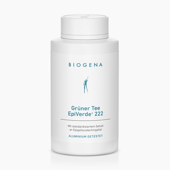 Biogena, Grüner Tee EpiVerde® 222, Flasche, weiß, Mit standardisiertem Gehalt an Epigallocatechingallat ALUMINIUM GETESTET