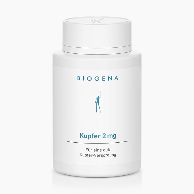 Kupfer 2 mg Biogena, Kupfer 2 mg, Flasche, weiss, Für eine gute Kupfer-Versorgung