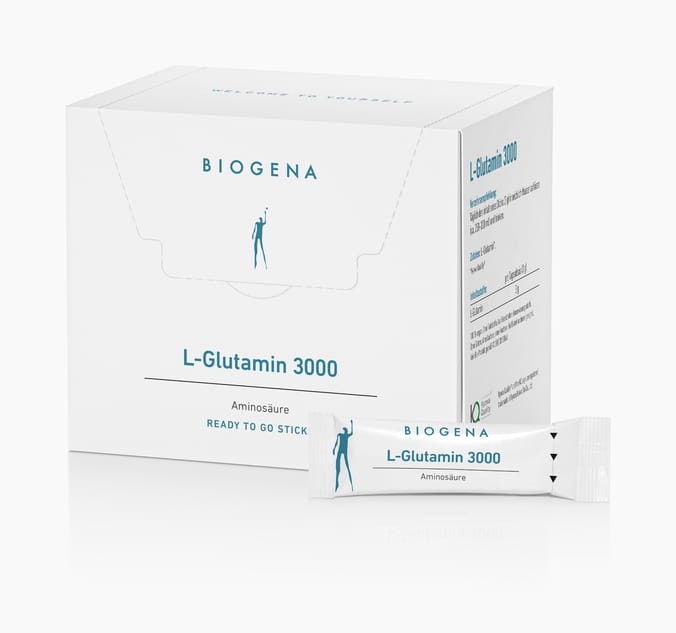 Biogena, L-Glutamin 3000, Karton, weiss, Aminosäure Stick zum Mitnehmen