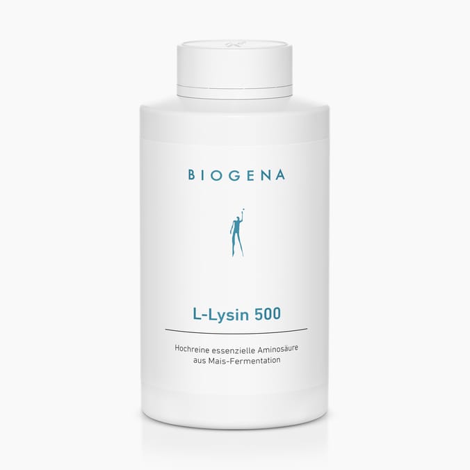 Biogena, L-Lysin 500, Flasche, weiss, Hochreine essenzielle Aminosäure aus Mais-Fermentation