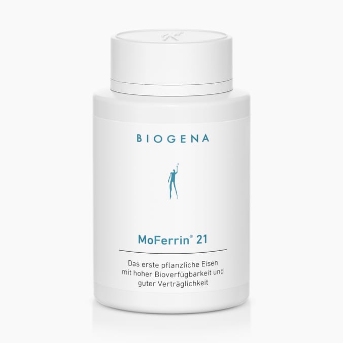 Biogena, MoFerrin® 21, Sticlă, alb, Primul fier vegetal cu biodisponibilitate ridicată și tolerabilitate bună