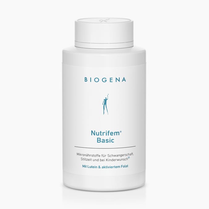Biogena, Nutrifem® Basic, Flasche, weiß, Mikronährstoffe für Schwangerschaft, Stillzeit und bei Kinderwunsch® Mit Lutein & aktiviertem Folat