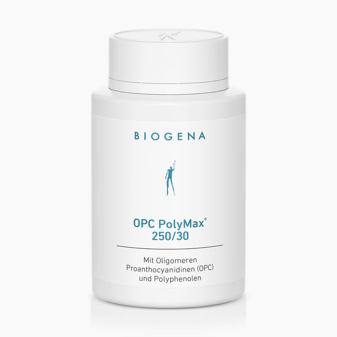 Biogena, OPC PolyMax® 250/30, Flasche, weiß, Mit Oligomeren Proanthocyanidinen (OPC) und Polyphenolen