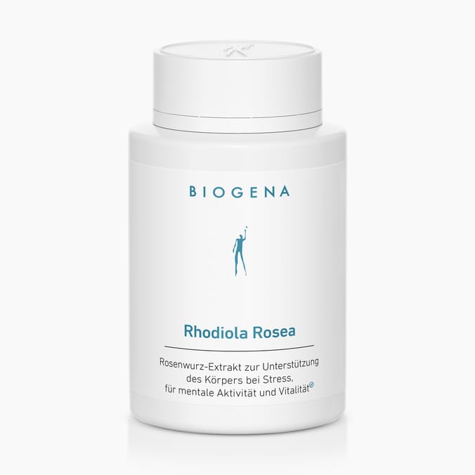 Biogena, Rhodiola Rosea, Flasche, weiß, Rosenwurz-Extrakt zur Unterstützung des Körpers bei Stress, für mentale Aktivität und Vitalität®