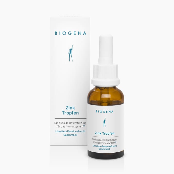 Biogena, Zink Tropfen, Bottiglia, bianco, Il supporto liquido per il sistema immunitario®; Gusto lime-frutto della passione