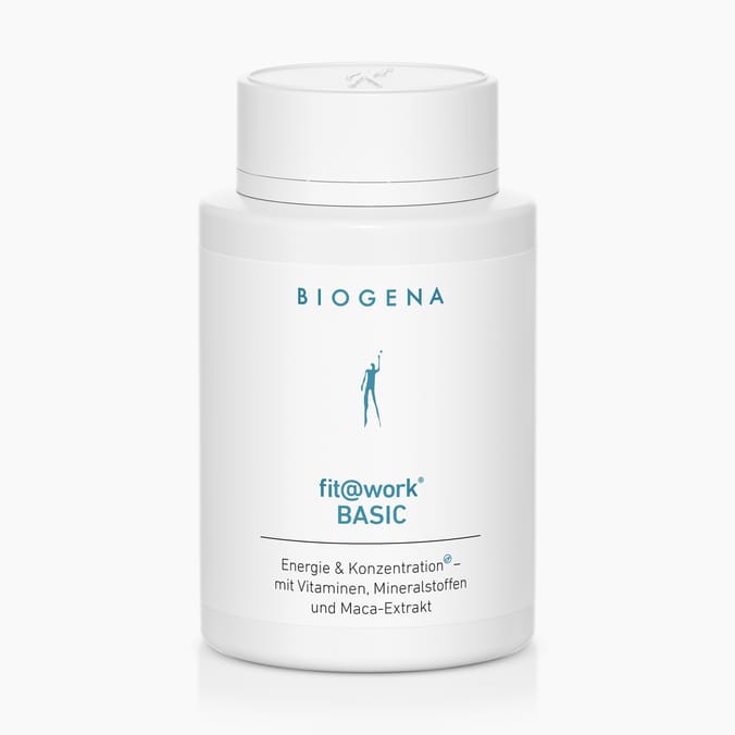 Biogena, fit@work® BASIC, Flasche, weiß, Energie & Konzentration® – mit Vitaminen, Mineralstoffen und Maca-Extrakt