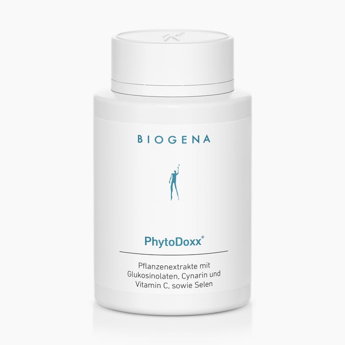 Biogena, PhytoDoxx®, Flasche, weiß, Pflanzenextrakte mit Glukosinolaten, Cynarin und Vitamin C, sowie Selen